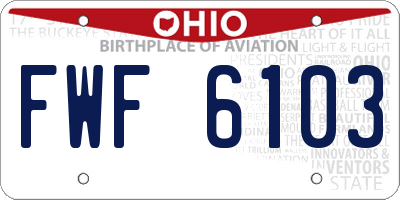 OH license plate FWF6103