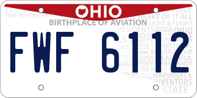 OH license plate FWF6112