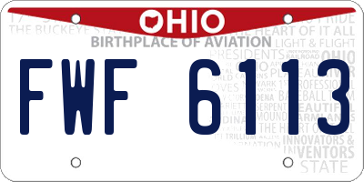 OH license plate FWF6113
