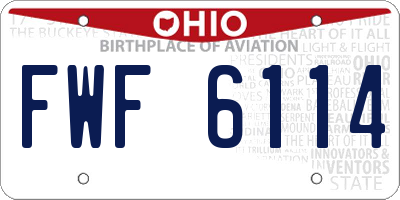 OH license plate FWF6114