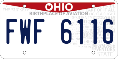OH license plate FWF6116