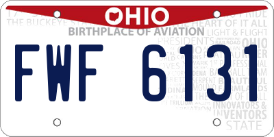 OH license plate FWF6131