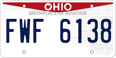 OH license plate FWF6138