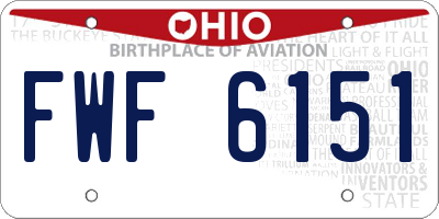 OH license plate FWF6151