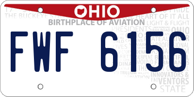 OH license plate FWF6156