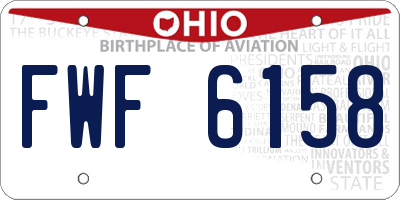 OH license plate FWF6158