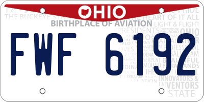 OH license plate FWF6192