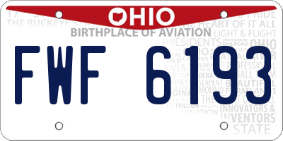 OH license plate FWF6193