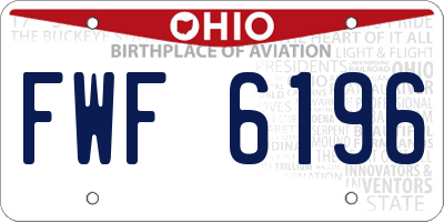 OH license plate FWF6196