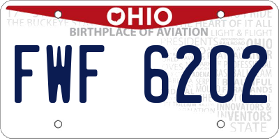 OH license plate FWF6202