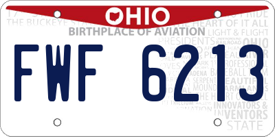 OH license plate FWF6213