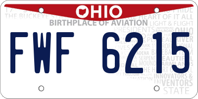 OH license plate FWF6215