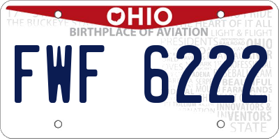 OH license plate FWF6222
