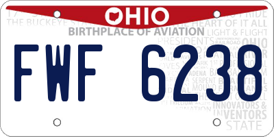 OH license plate FWF6238