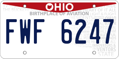 OH license plate FWF6247