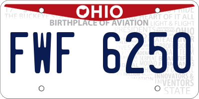 OH license plate FWF6250