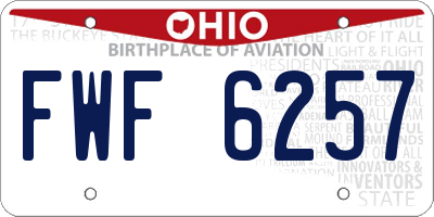 OH license plate FWF6257