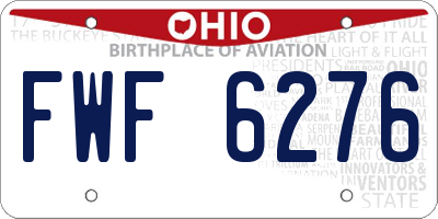 OH license plate FWF6276