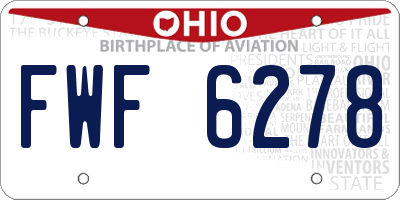 OH license plate FWF6278