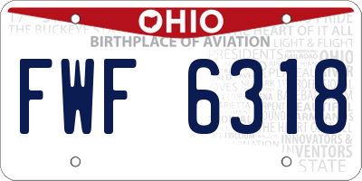 OH license plate FWF6318