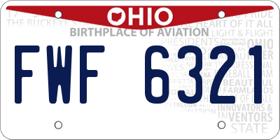 OH license plate FWF6321