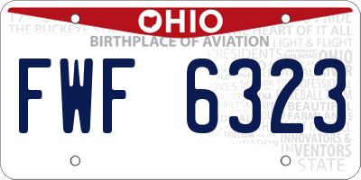 OH license plate FWF6323