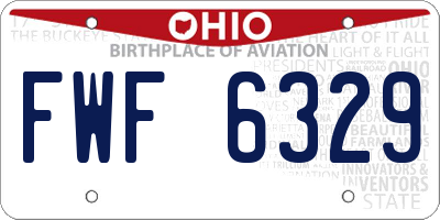 OH license plate FWF6329