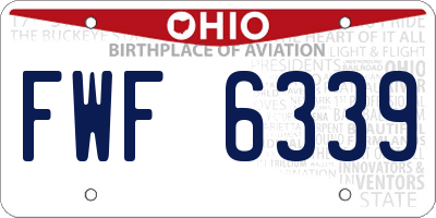 OH license plate FWF6339