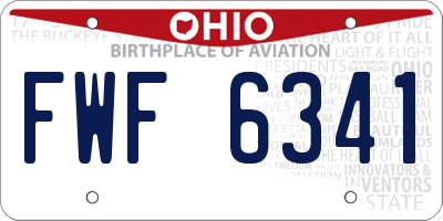 OH license plate FWF6341