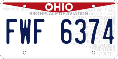 OH license plate FWF6374