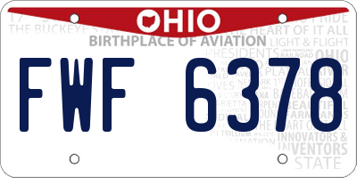 OH license plate FWF6378