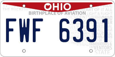 OH license plate FWF6391