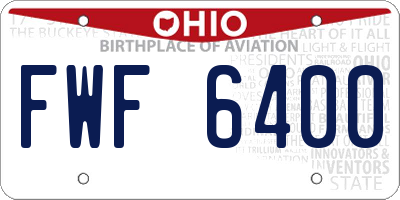 OH license plate FWF6400