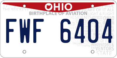 OH license plate FWF6404
