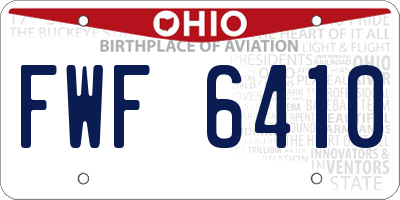 OH license plate FWF6410