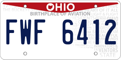 OH license plate FWF6412