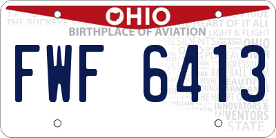 OH license plate FWF6413