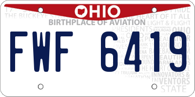 OH license plate FWF6419