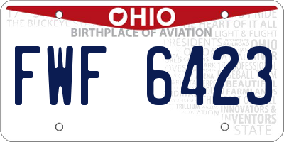 OH license plate FWF6423
