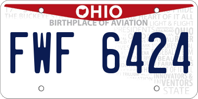 OH license plate FWF6424