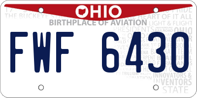 OH license plate FWF6430