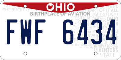 OH license plate FWF6434