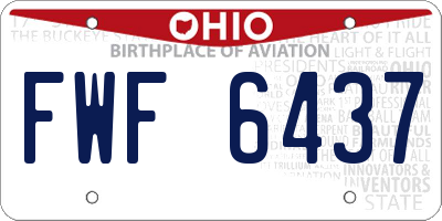 OH license plate FWF6437