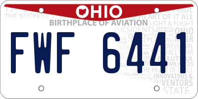 OH license plate FWF6441