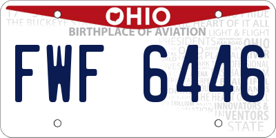 OH license plate FWF6446