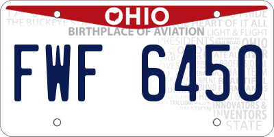 OH license plate FWF6450