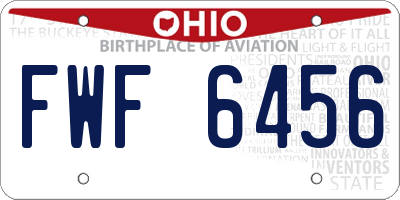 OH license plate FWF6456