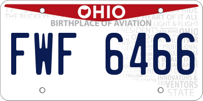 OH license plate FWF6466