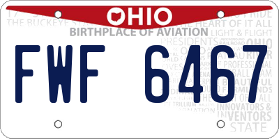 OH license plate FWF6467