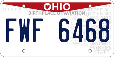 OH license plate FWF6468